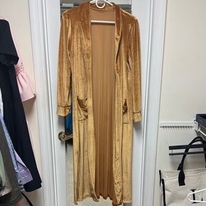 Gold Velour Duster Cardigan